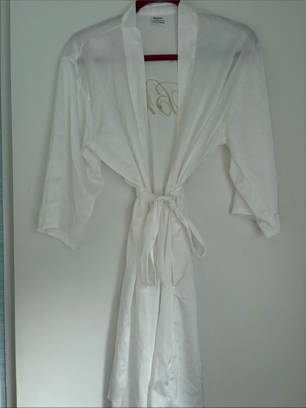 Silky White Bridal Robe with Tie Waist
